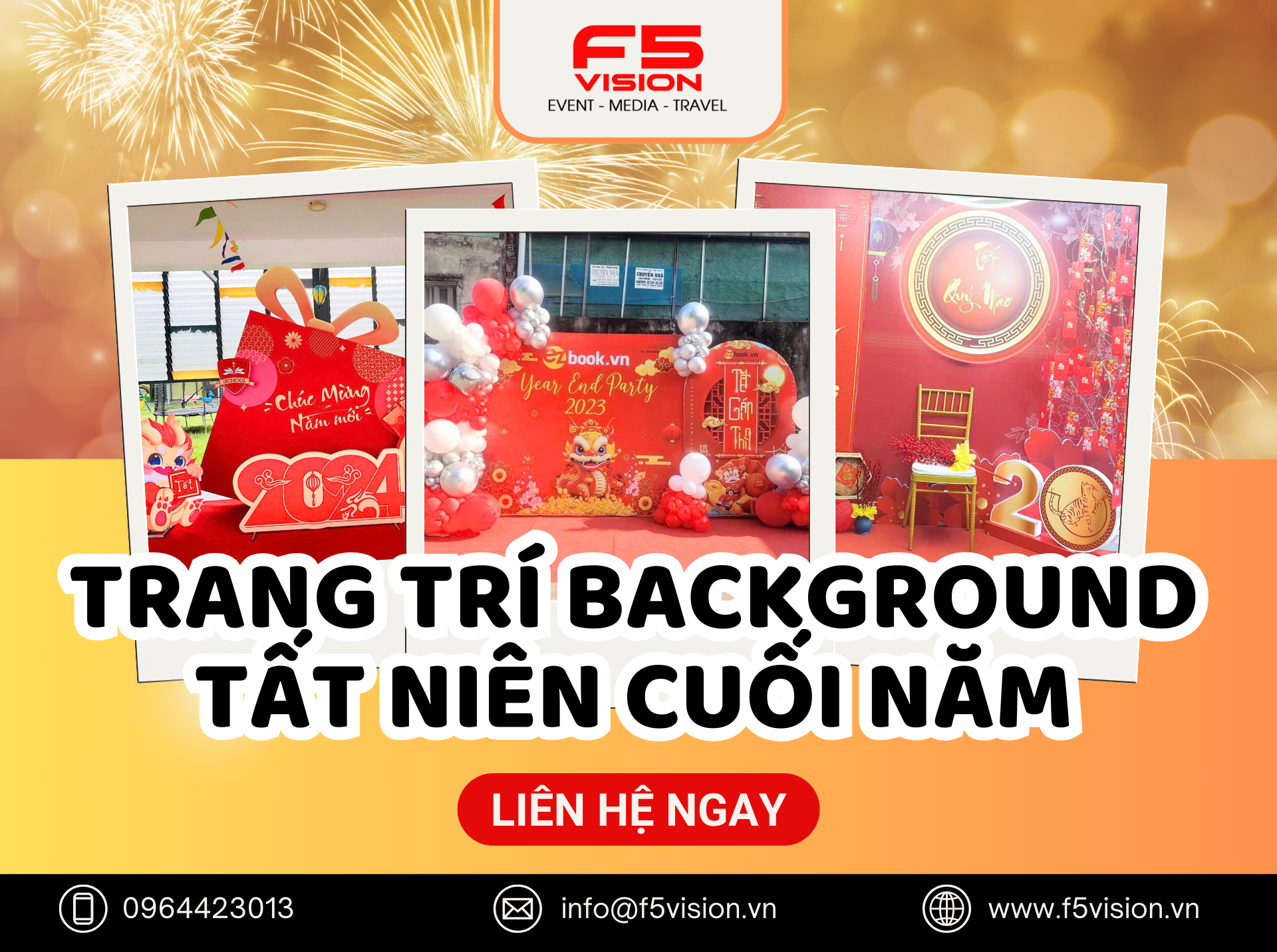 Trang trí background tất niên cuối năm