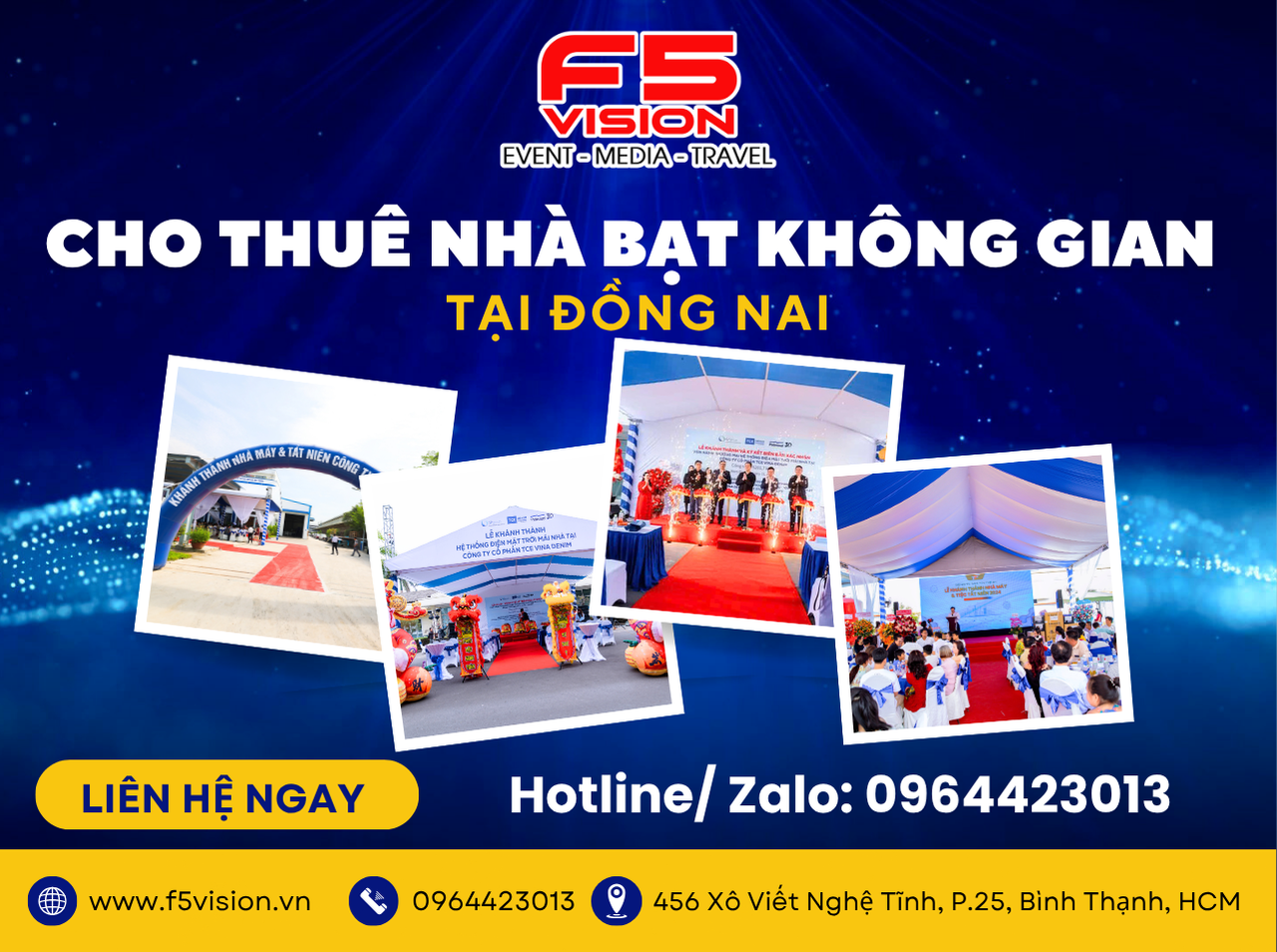 Cho thuê nhà bạt không gian tại Đồng Nai