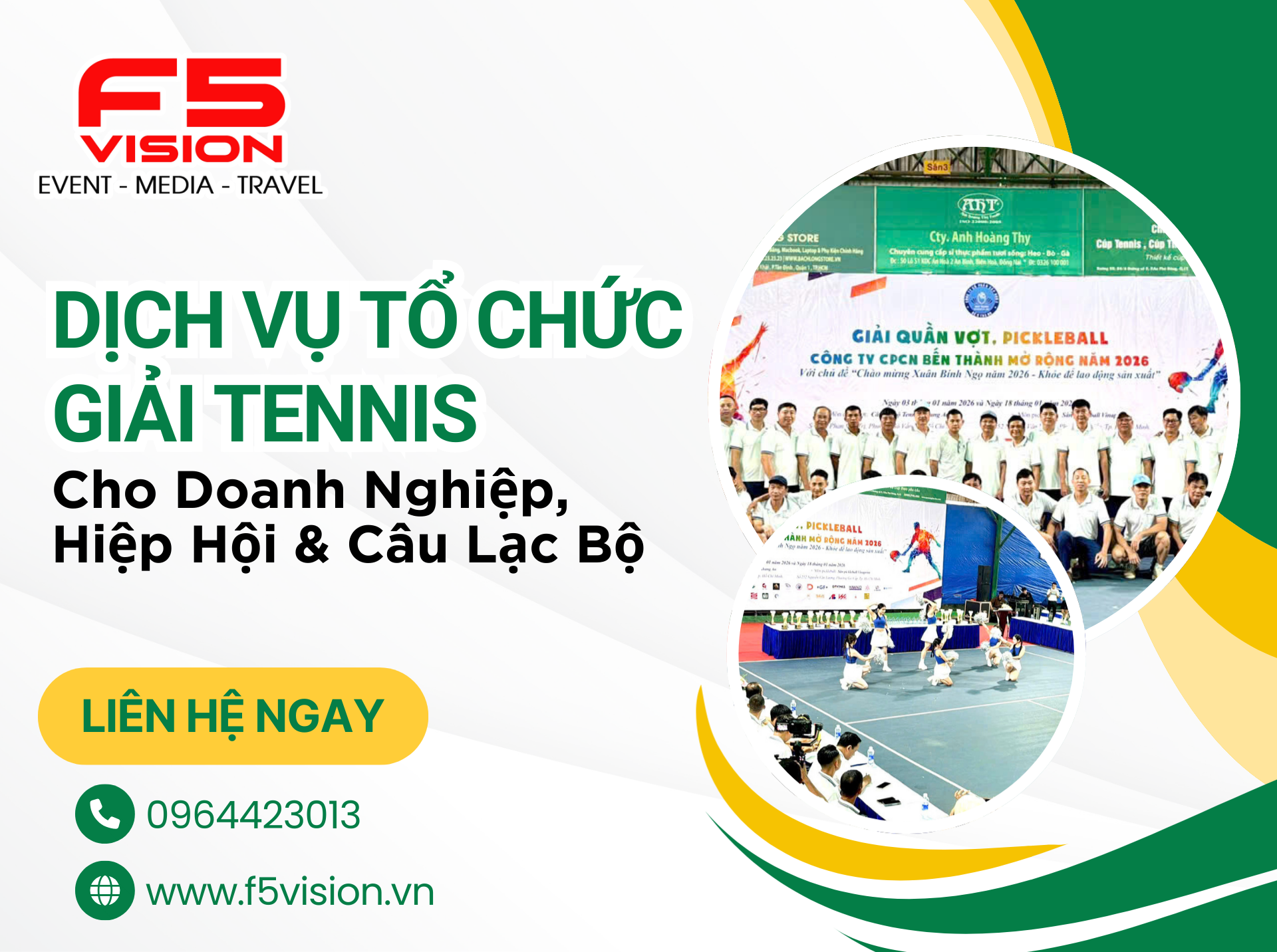 Dịch Vụ Tổ Chức Giải Tennis Cho Doanh Nghiệp, Hiệp Hội & Câu Lạc Bộ