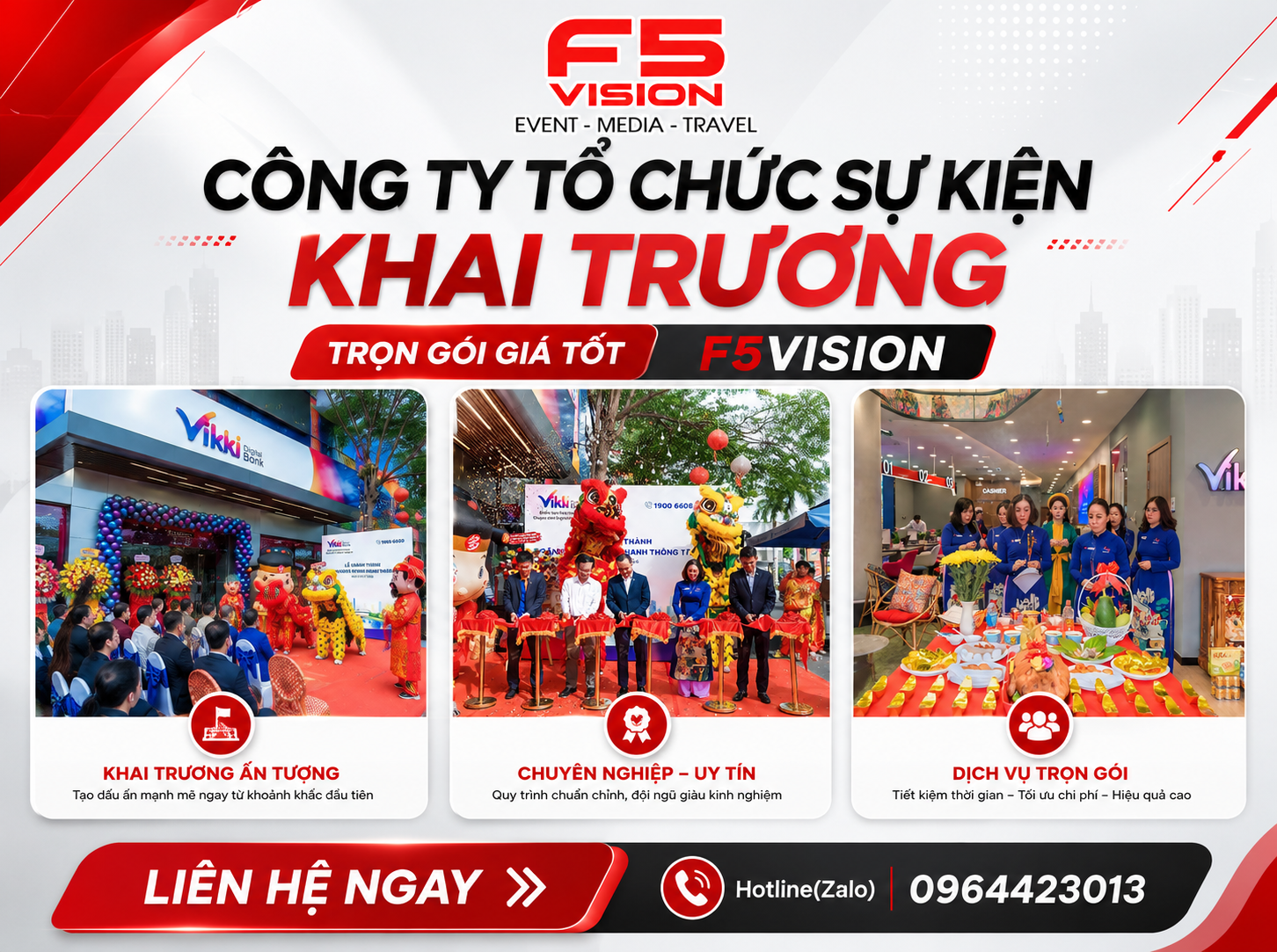Công ty tổ chức sự kiện khai trương trọn gói giá tốt F5VISION
