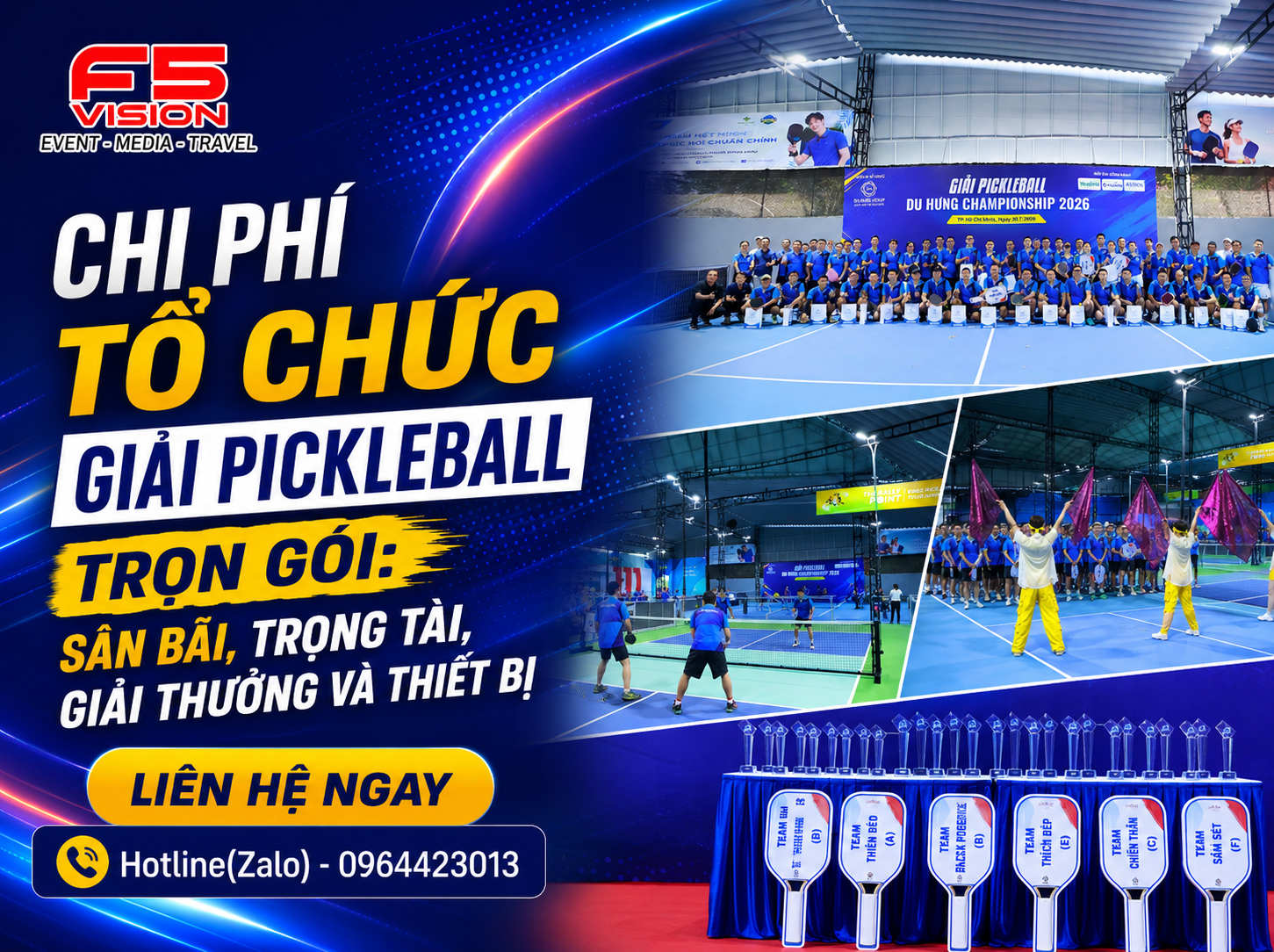 Chi Phí Tổ Chức Giải Pickleball Trọn Gói Sân Bãi, Trọng Tài, Giải Thưởng Và Thiết Bị